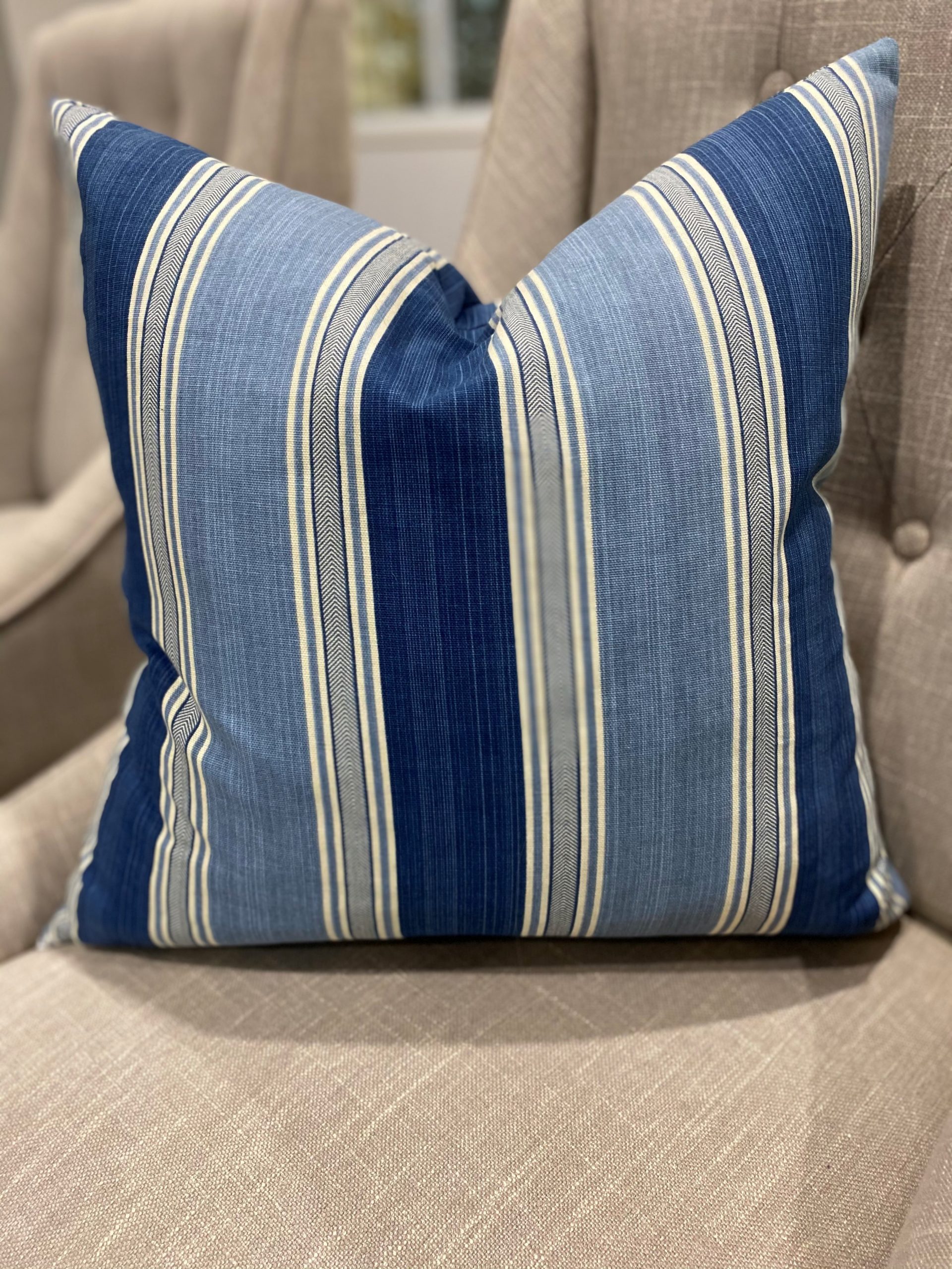 Navy Stripe Cushion