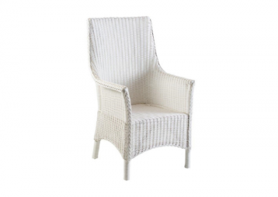 Cane Carver Chair White